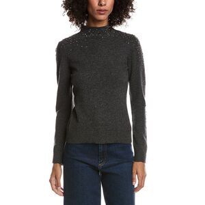 Forte Cashmere Womens  Crystal Cashmere Pullover, Gray